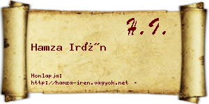 Hamza Irén névjegykártya